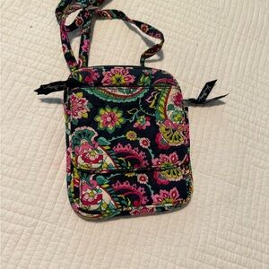 Vera Bradley Floral Crossbody Bag - Black and Pink